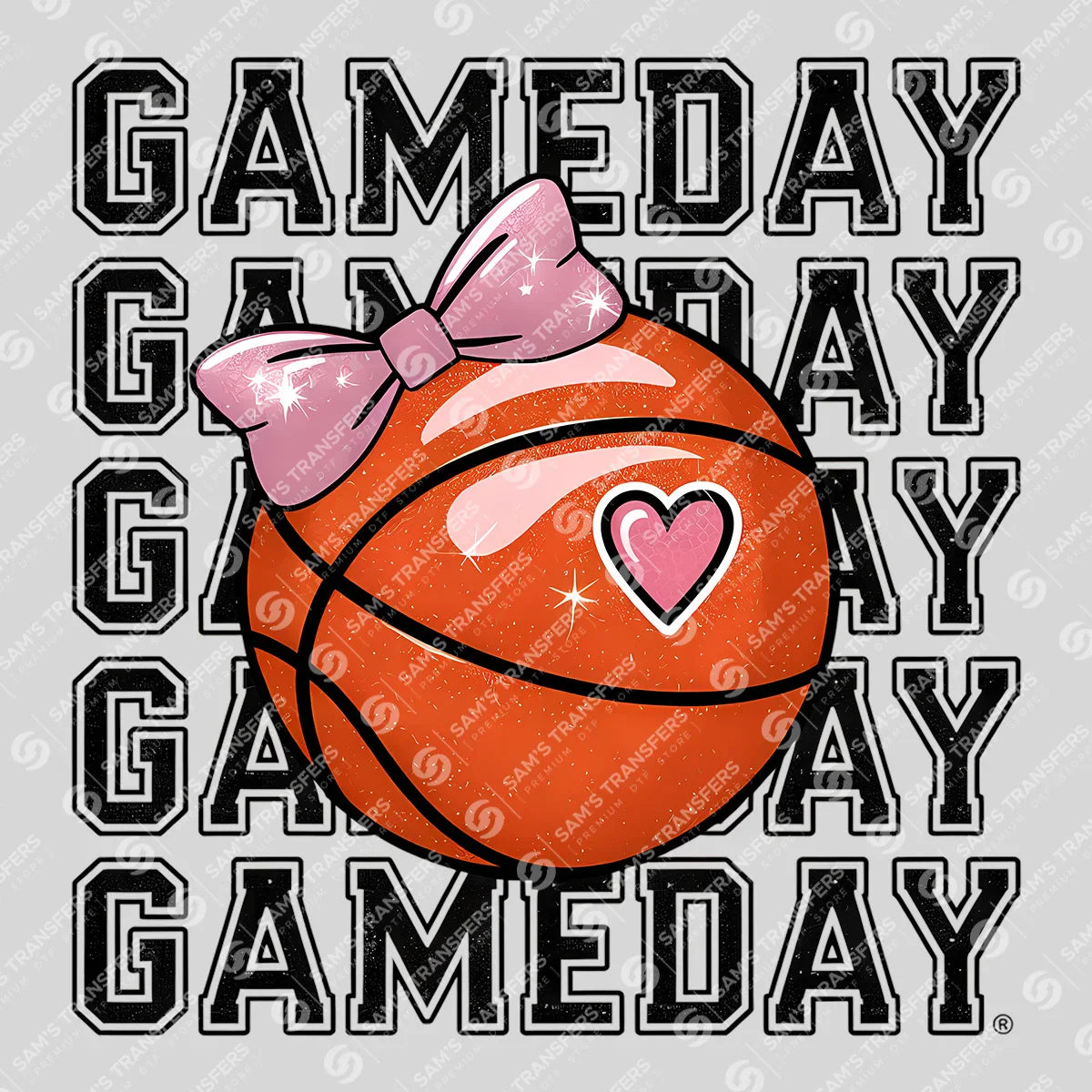 Gameday Basketball Bow Ready-to-Press DTF Transfer