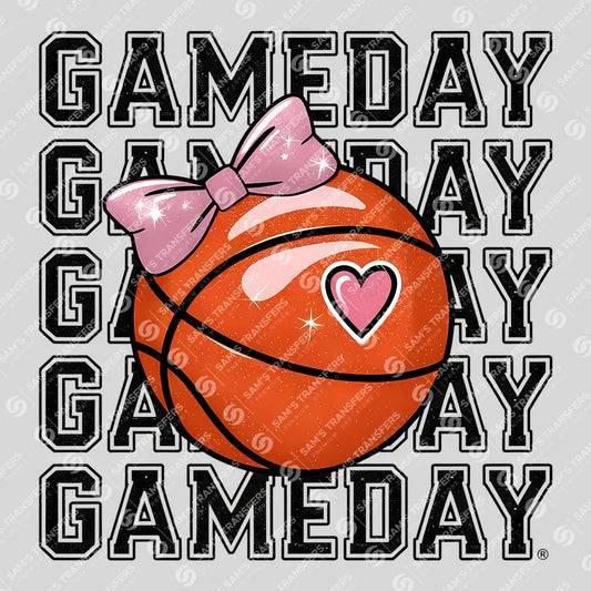 Gameday Basketball Bow Ready-to-Press DTF Transfer