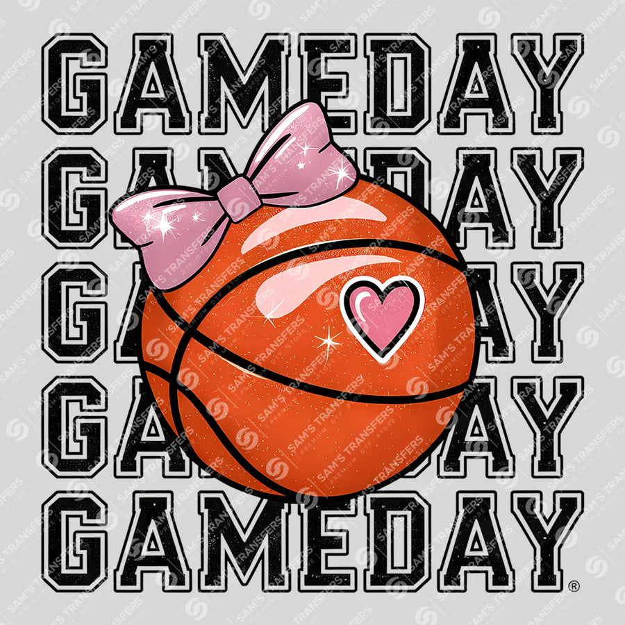 Gameday Basketball Bow Ready-to-Press DTF Transfer