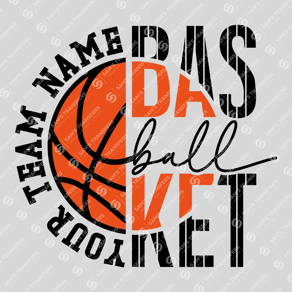 Personalized Basketball Team Name Ready-to-Press DTF Transfer