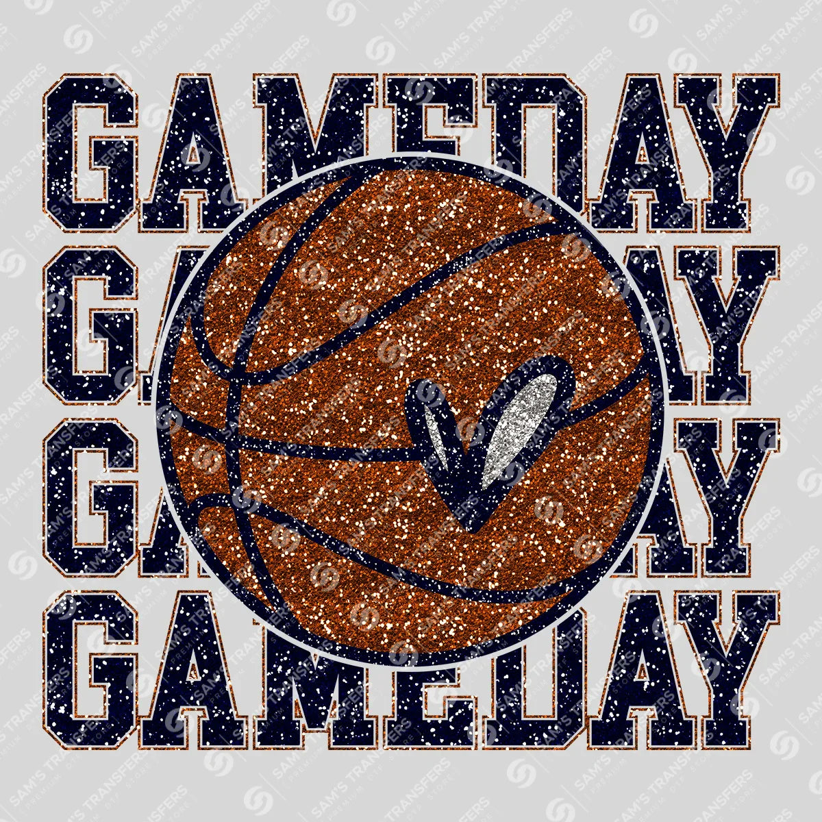 Gameday Basketball Glitter Ready-to-Press DTF Transfer