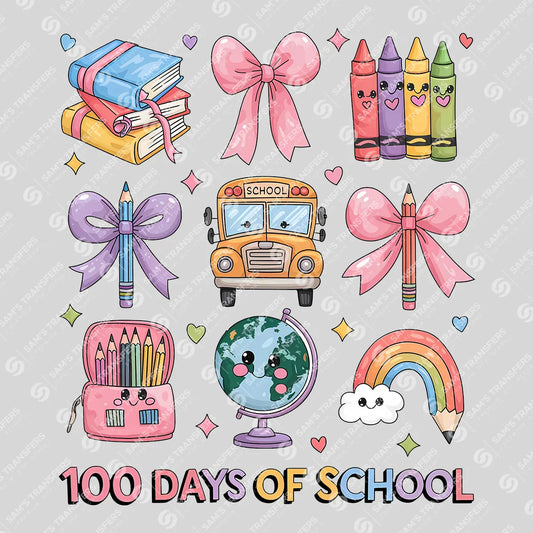 "100 Days of School" Ready-to-Press DTF Transfer