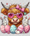 Highland Cow Easter Bunny Ready-to-Press DTF Transfer