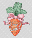 Happy Easter Carrot Bow Ready-to-Press DTF Transfer