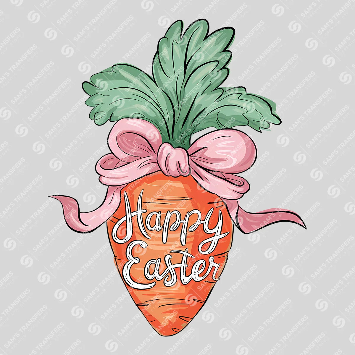 Happy Easter Carrot Bow Ready-to-Press DTF Transfer