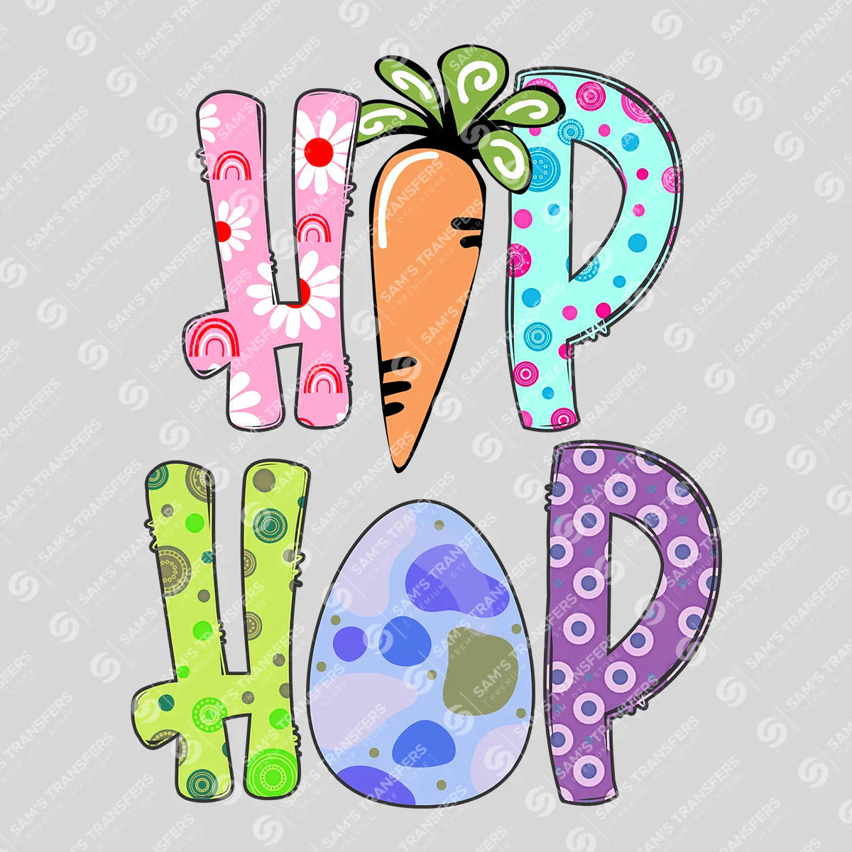 Hop Hop Carrot Easter Ready-to-Press DTF Transfer