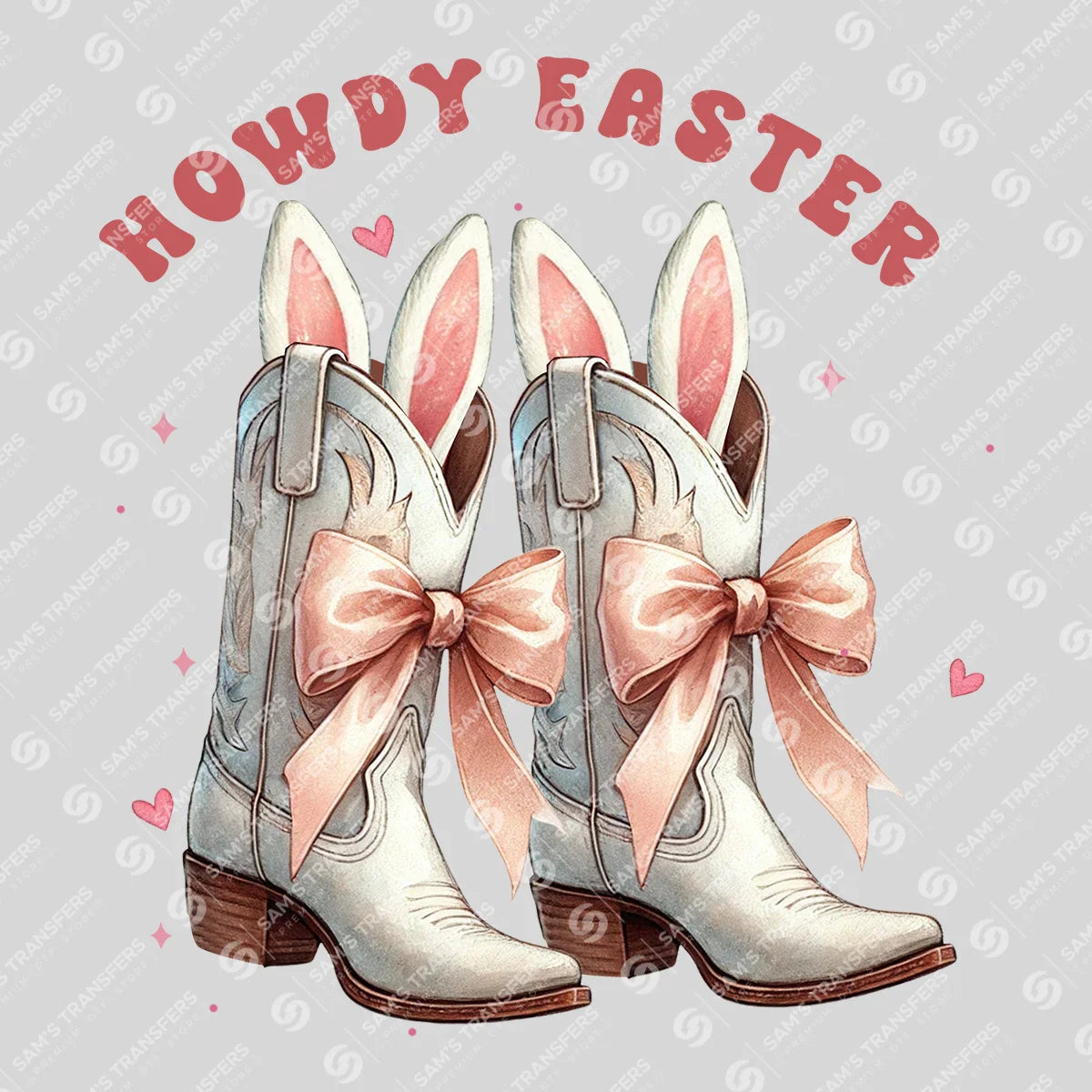 Howdy Easter Western Bunny Boots Ready-to-Press DTF Transfer