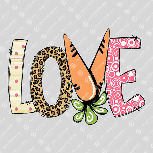 LOVE Carrot Easter Ready-to-Press DTF Transfer