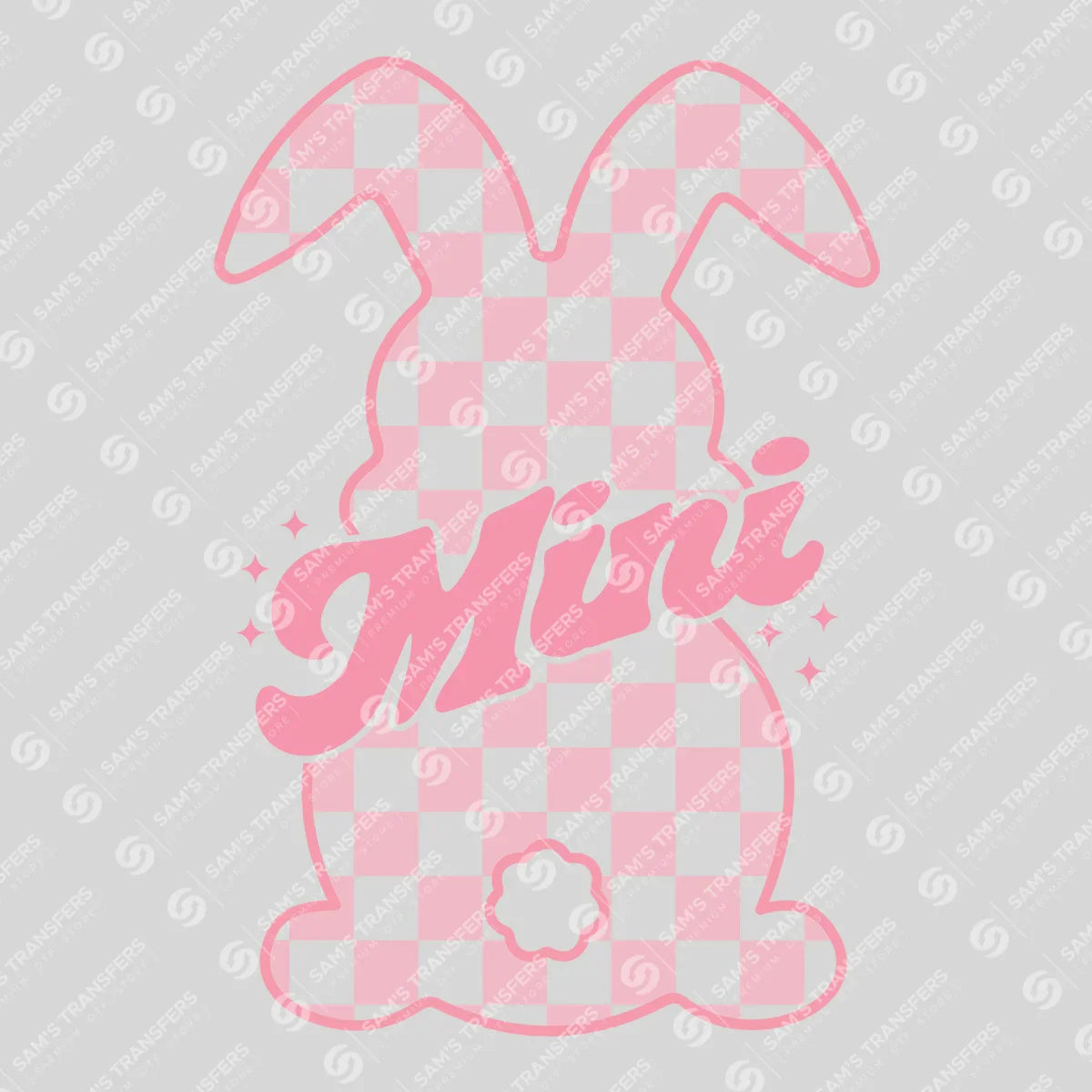 Checkered Bunny MINI Easter Ready-to-Press DTF Transfer