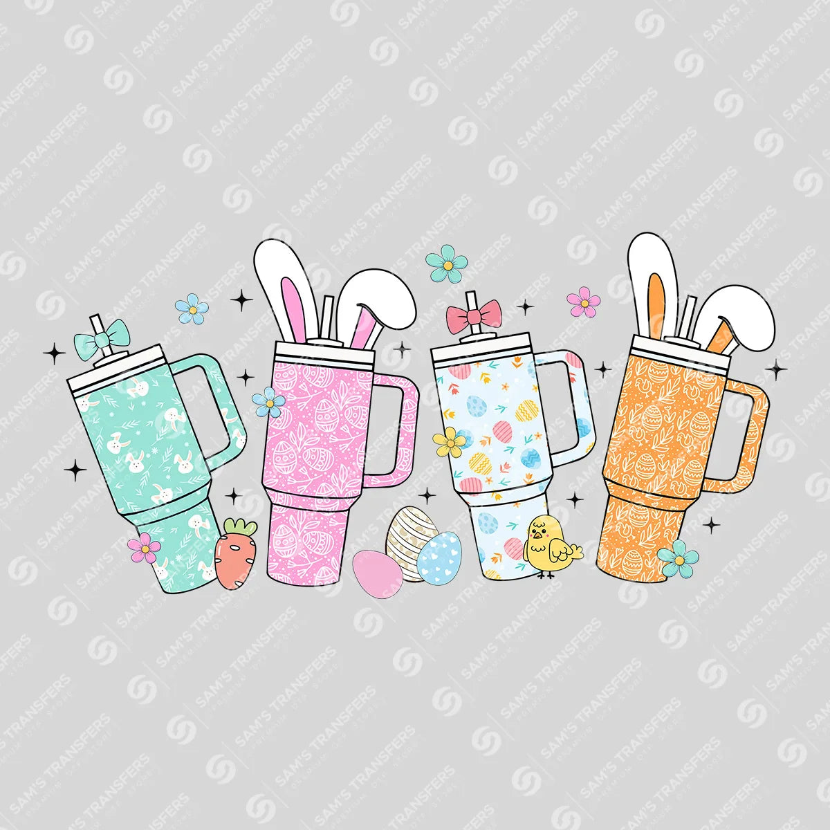 Easter Coffee Cup Bunny Ready-to-Press DTF Transfer