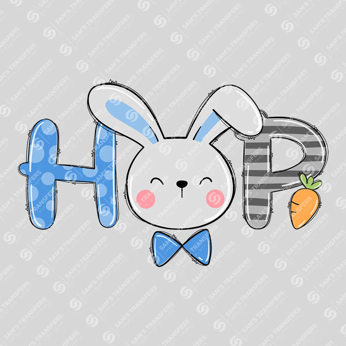 Hop Bunny Face Easter Ready-to-Press DTF Transfer