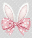 Bunny Ears with Pink Bow Easter Ready-to-Press DTF Transfer