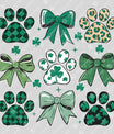Lucky Paw Prints & Bows St. Patrick’s Day Ready-to-Press DTF Transfer
