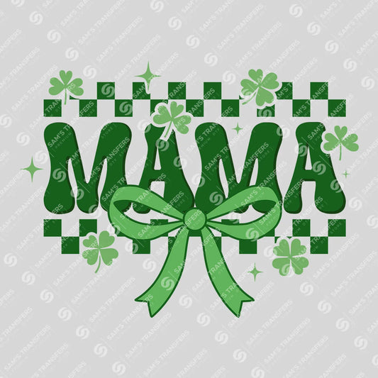 Mama Shamrock Bow St. Patrick’s Day Ready-to-Press DTF Transfer