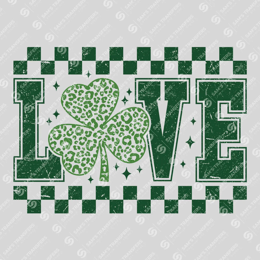 Leopard Shamrock Love St. Patrick’s Day Ready-to-Press DTF Transfer
