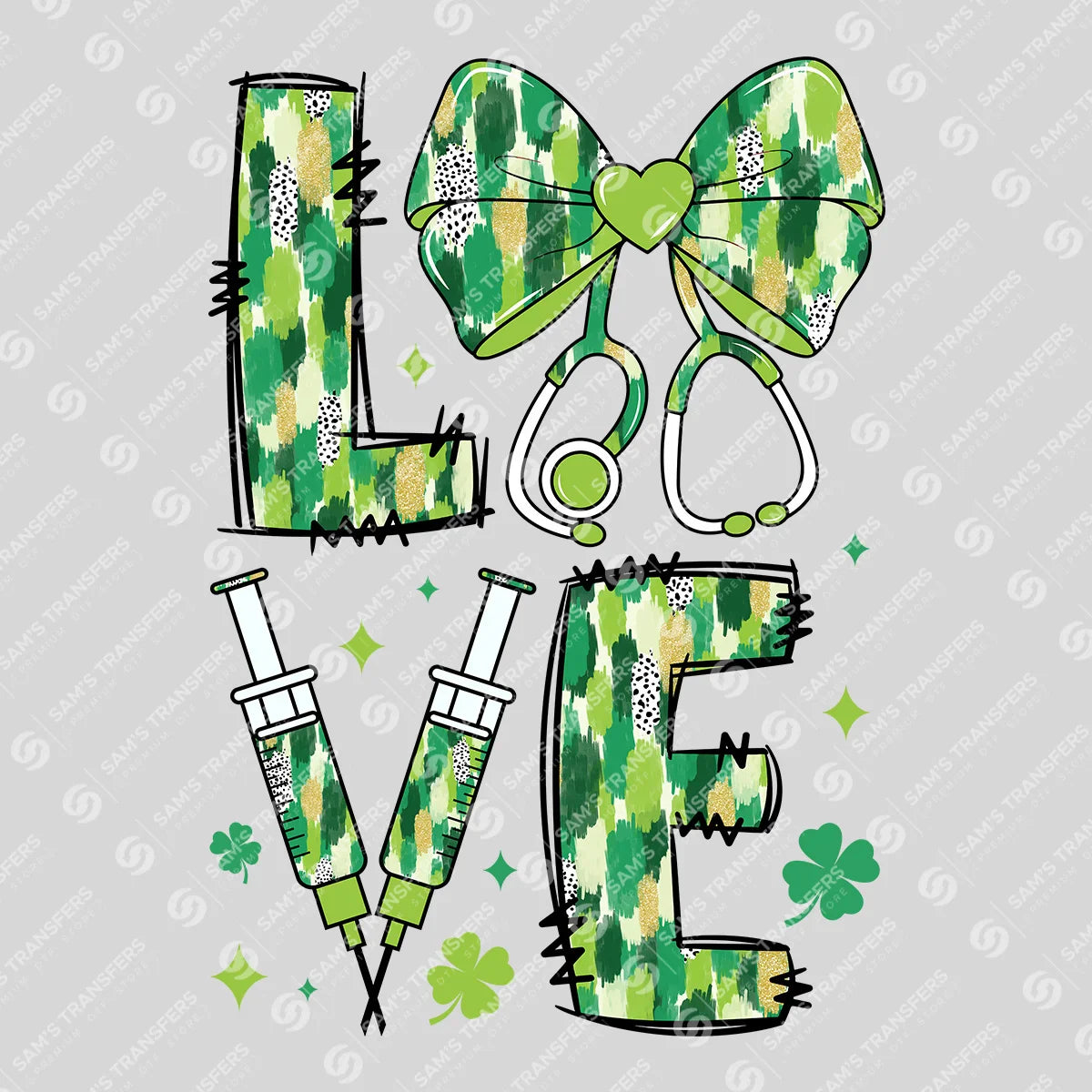 Nurse Love St. Patrick’s Day Ready-to-Press DTF Transfer