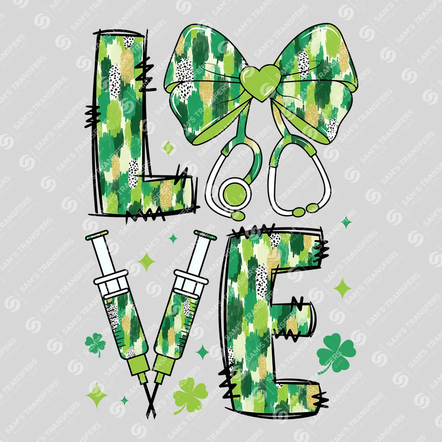 Nurse Love St. Patrick’s Day Ready-to-Press DTF Transfer