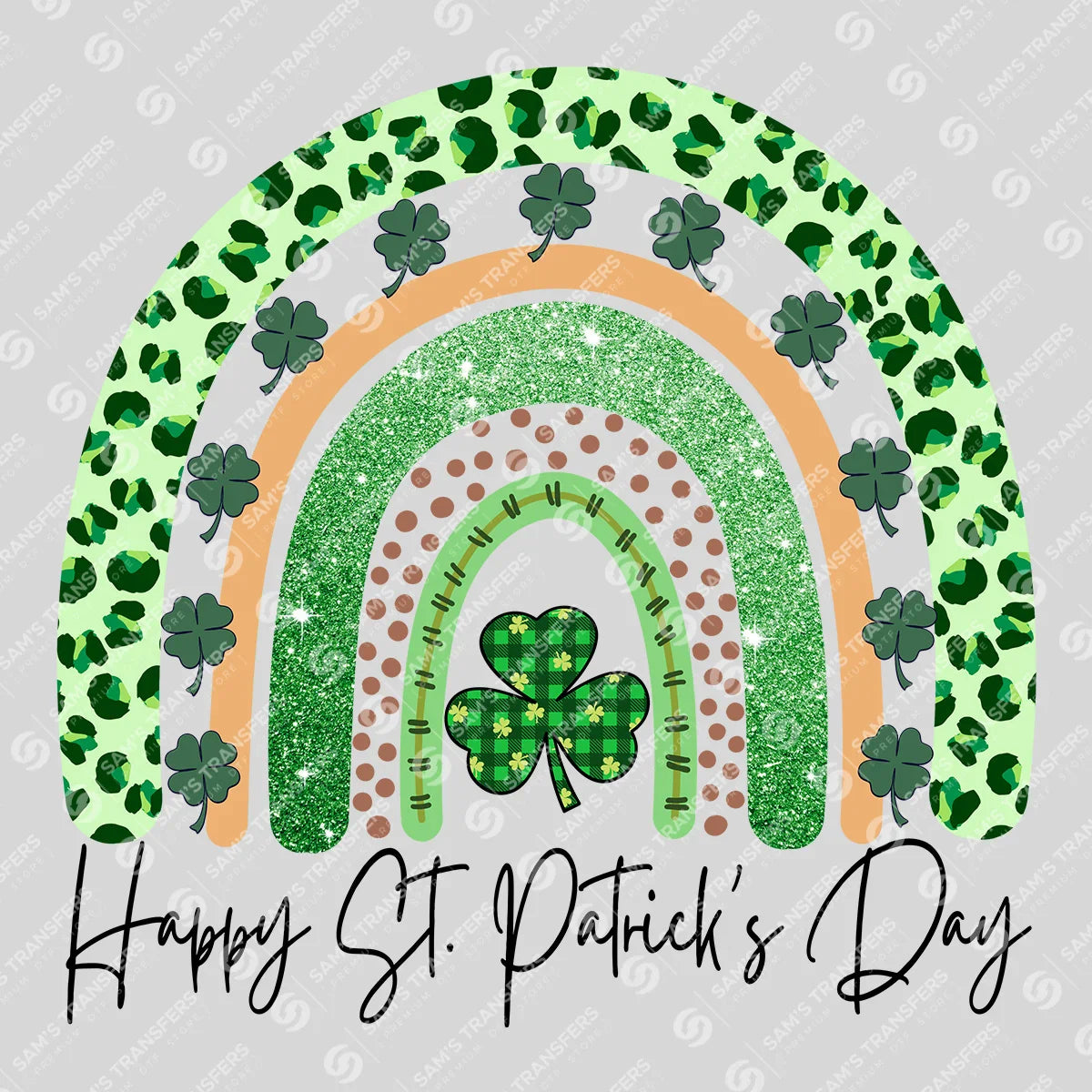 Rainbow Clover St. Patrick’s Day Ready-to-Press DTF Transfer