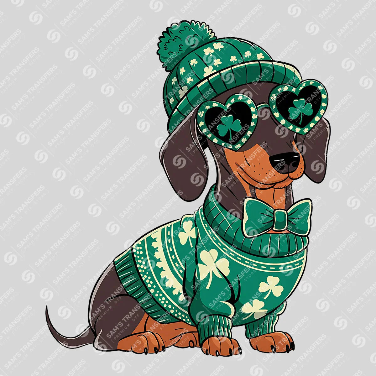 Lucky Dachshund St. Patrick’s Day Ready-to-Press DTF Transfer