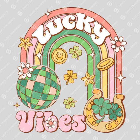 Lucky Vibes Retro St. Patrick’s Day Ready-to-Press DTF Transfer