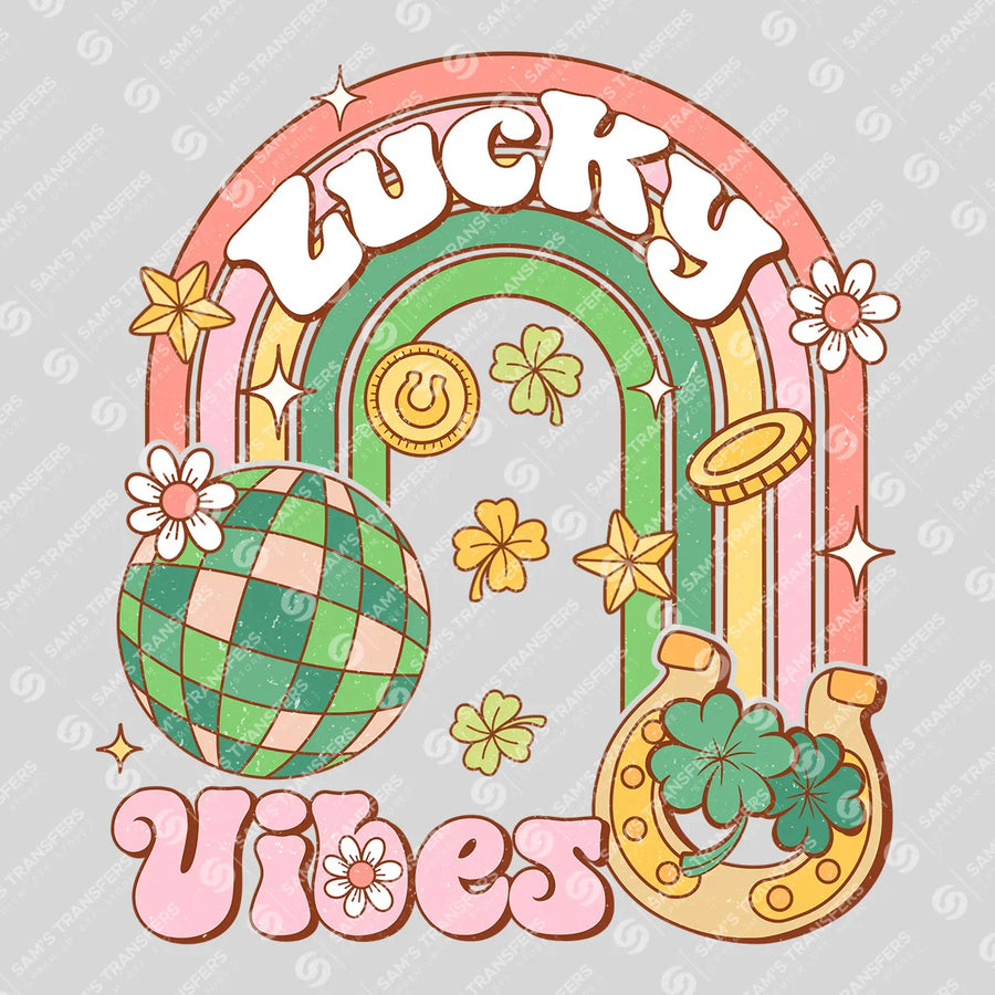 Lucky Vibes Retro St. Patrick’s Day Ready-to-Press DTF Transfer