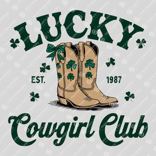 Lucky Cowgirl Club St. Patrick’s Day Ready-to-Press DTF Transfer