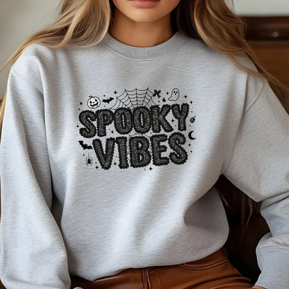 Sweatshirt featuring a Christmas-themed DTF transfer.