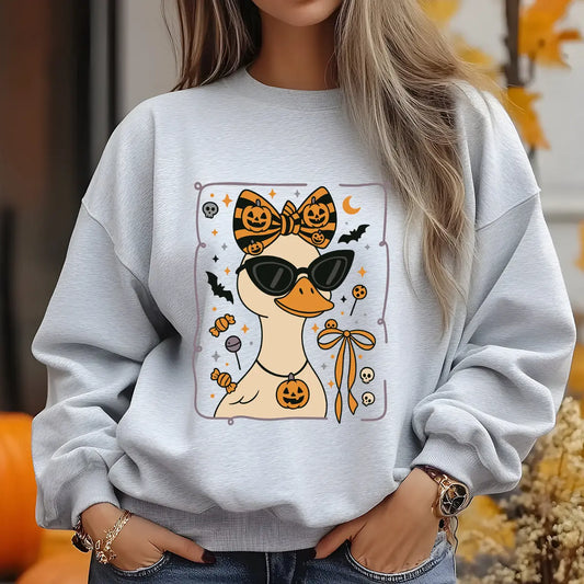 Sweatshirt featuring a Christmas-themed DTF transfer.