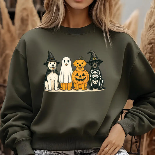Sweatshirt featuring a Christmas-themed DTF transfer.