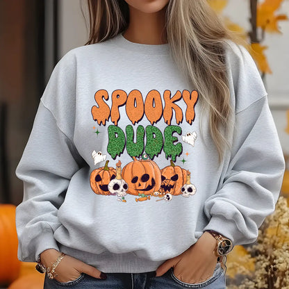Sweatshirt featuring a Christmas-themed DTF transfer.