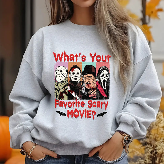 Sweatshirt featuring a Christmas-themed DTF transfer.
