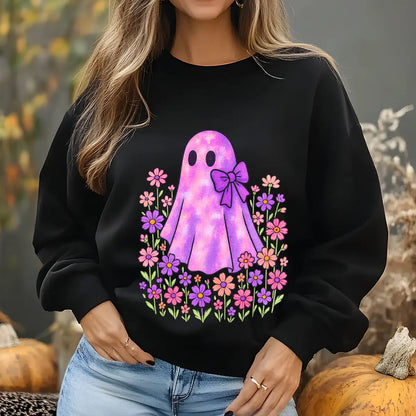 Sweatshirt featuring a Christmas-themed DTF transfer.