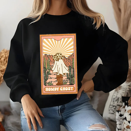 Sweatshirt featuring a Christmas-themed DTF transfer.