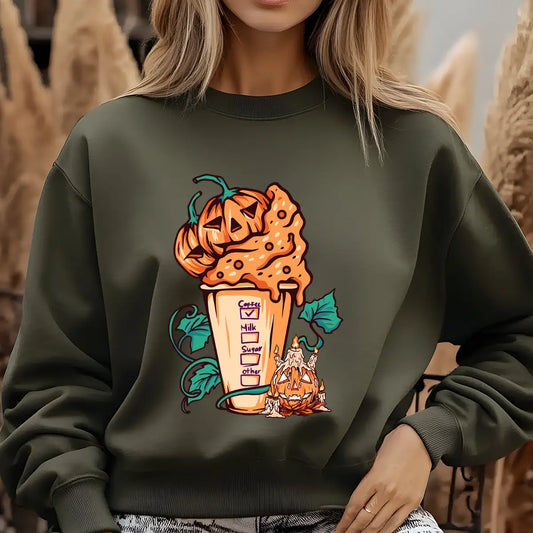 Sweatshirt featuring a Christmas-themed DTF transfer.