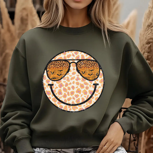 Sweatshirt featuring a Christmas-themed DTF transfer.