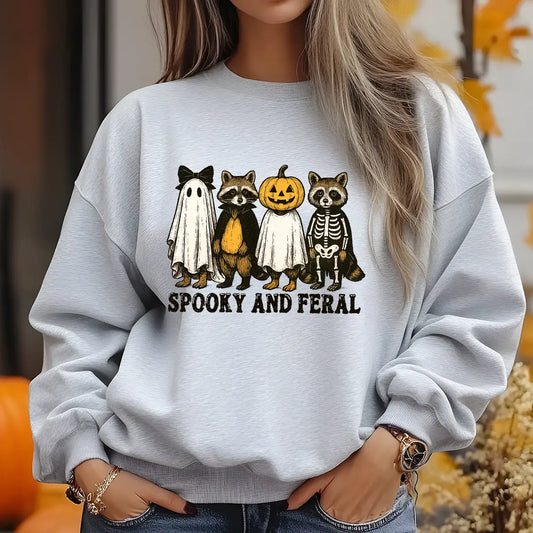 Sweatshirt featuring a Christmas-themed DTF transfer.