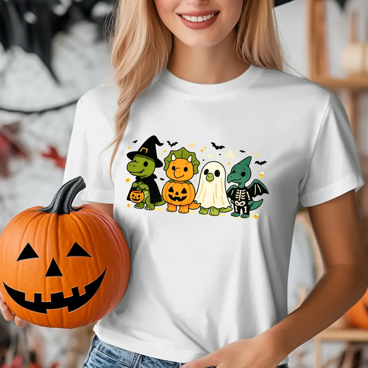 Sweatshirt featuring a Christmas-themed DTF transfer.