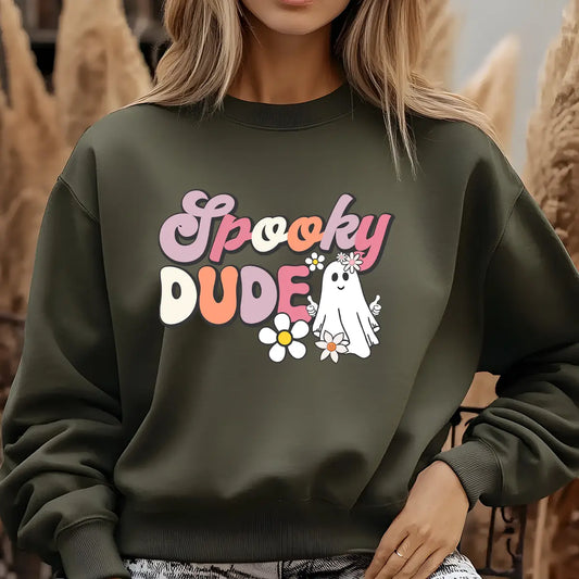 Sweatshirt featuring a Christmas-themed DTF transfer.