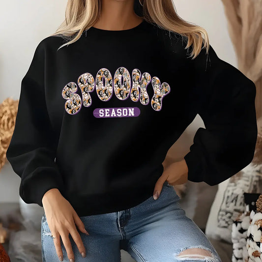 Sweatshirt featuring a Christmas-themed DTF transfer.