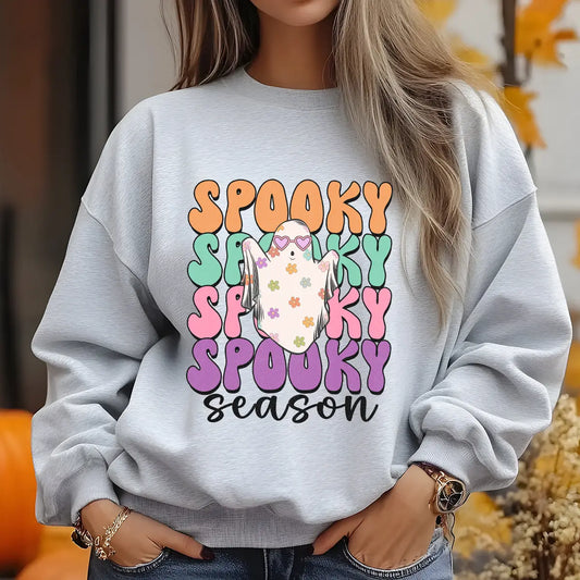 Sweatshirt featuring a Christmas-themed DTF transfer.