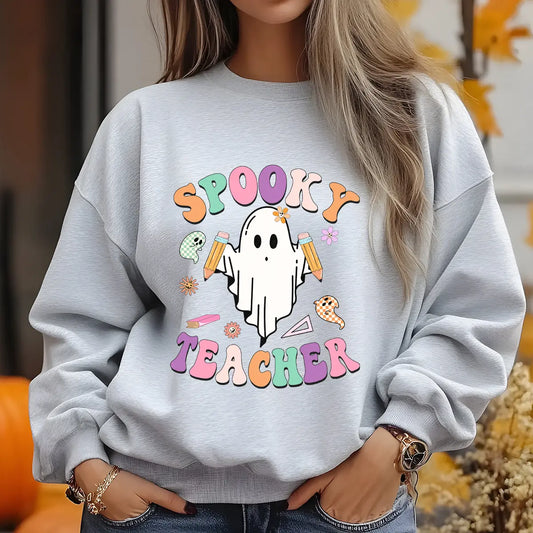 Sweatshirt featuring a Christmas-themed DTF transfer.