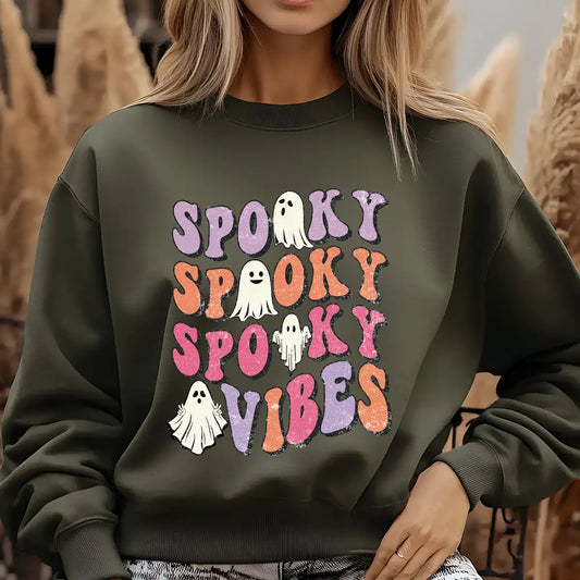 Sweatshirt featuring a Christmas-themed DTF transfer.