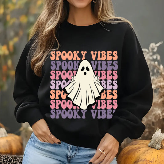 Sweatshirt featuring a Christmas-themed DTF transfer.