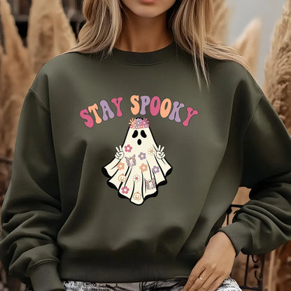 Sweatshirt featuring a Christmas-themed DTF transfer.