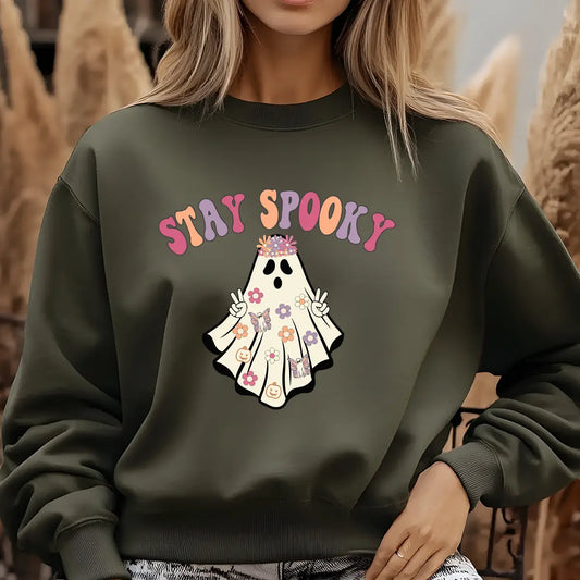 Sweatshirt featuring a Christmas-themed DTF transfer.