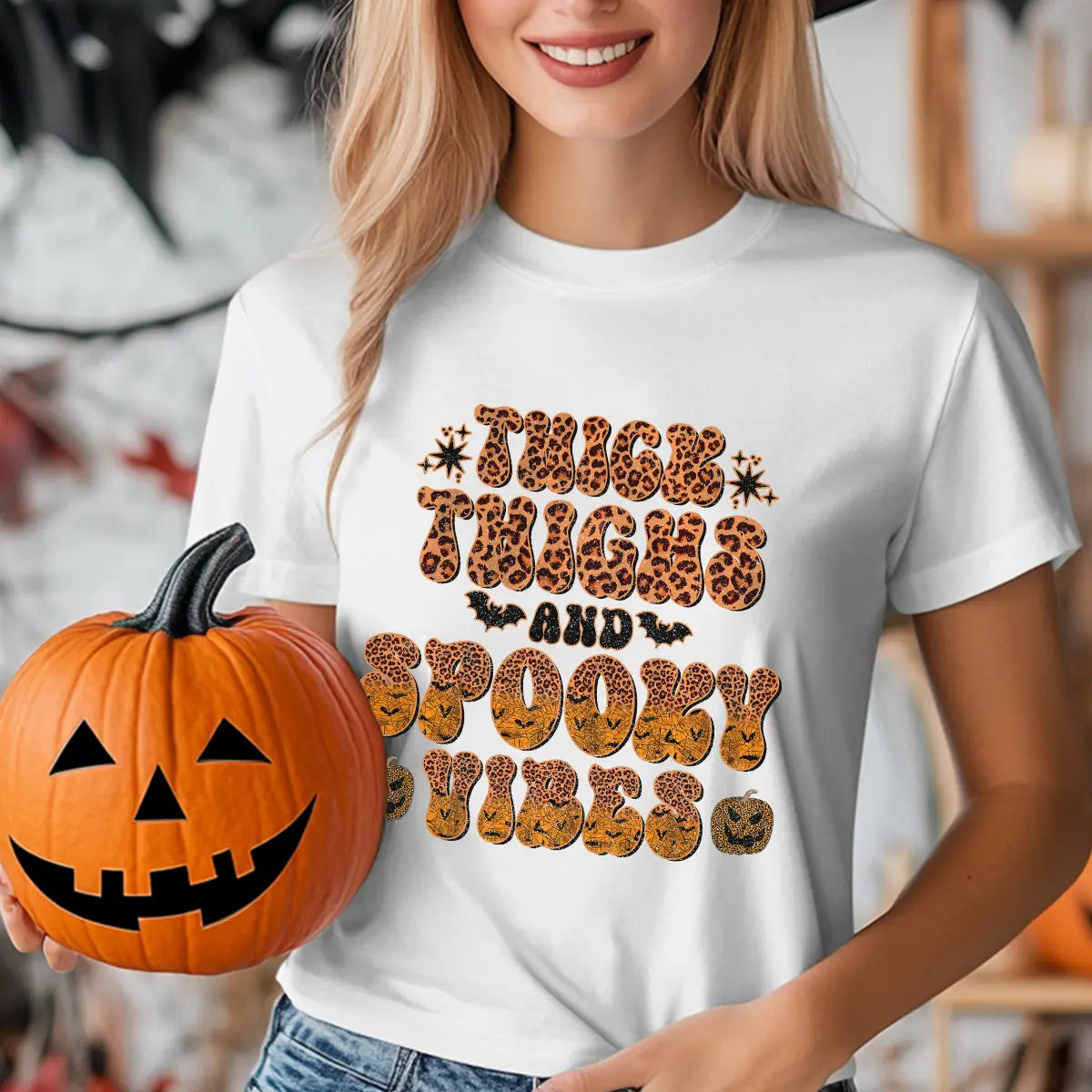 Sweatshirt featuring a Christmas-themed DTF transfer.