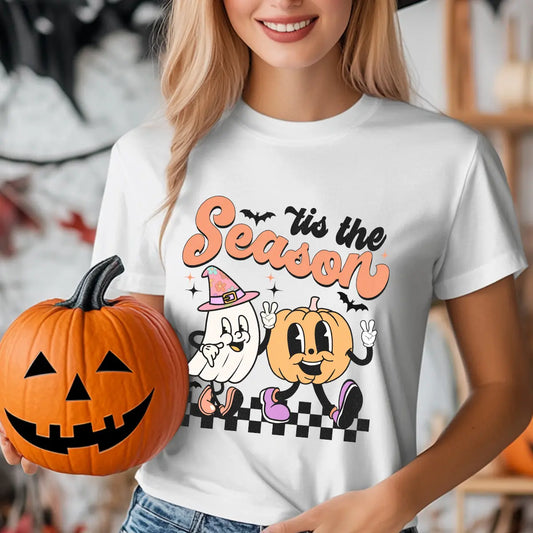 Sweatshirt featuring a Christmas-themed DTF transfer.