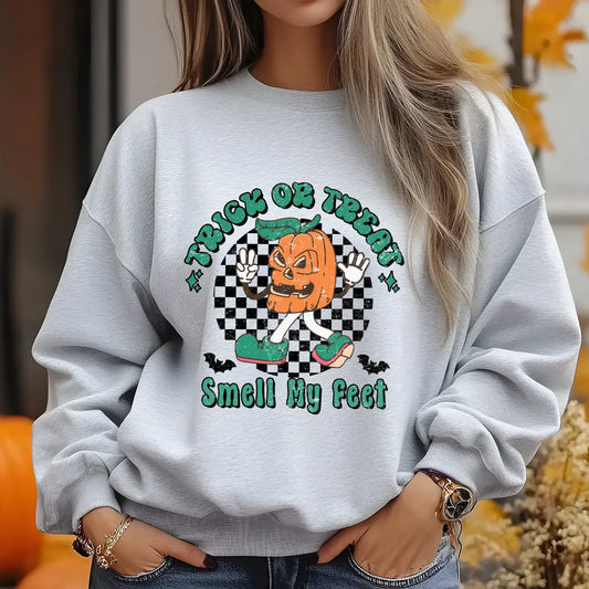 Sweatshirt featuring a Christmas-themed DTF transfer.