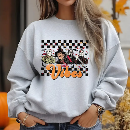 Sweatshirt featuring a Christmas-themed DTF transfer.