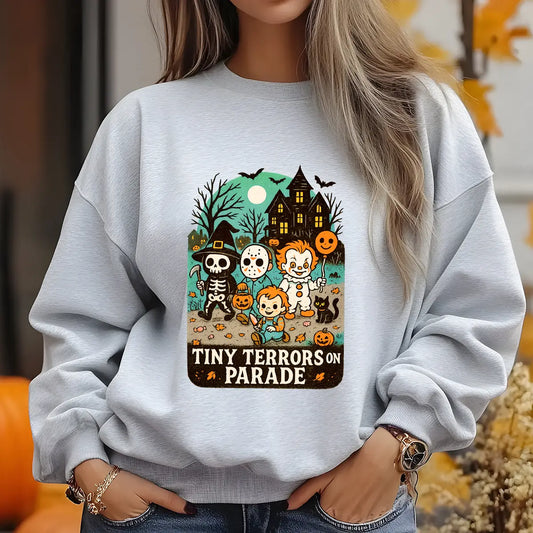 Sweatshirt featuring a Christmas-themed DTF transfer.